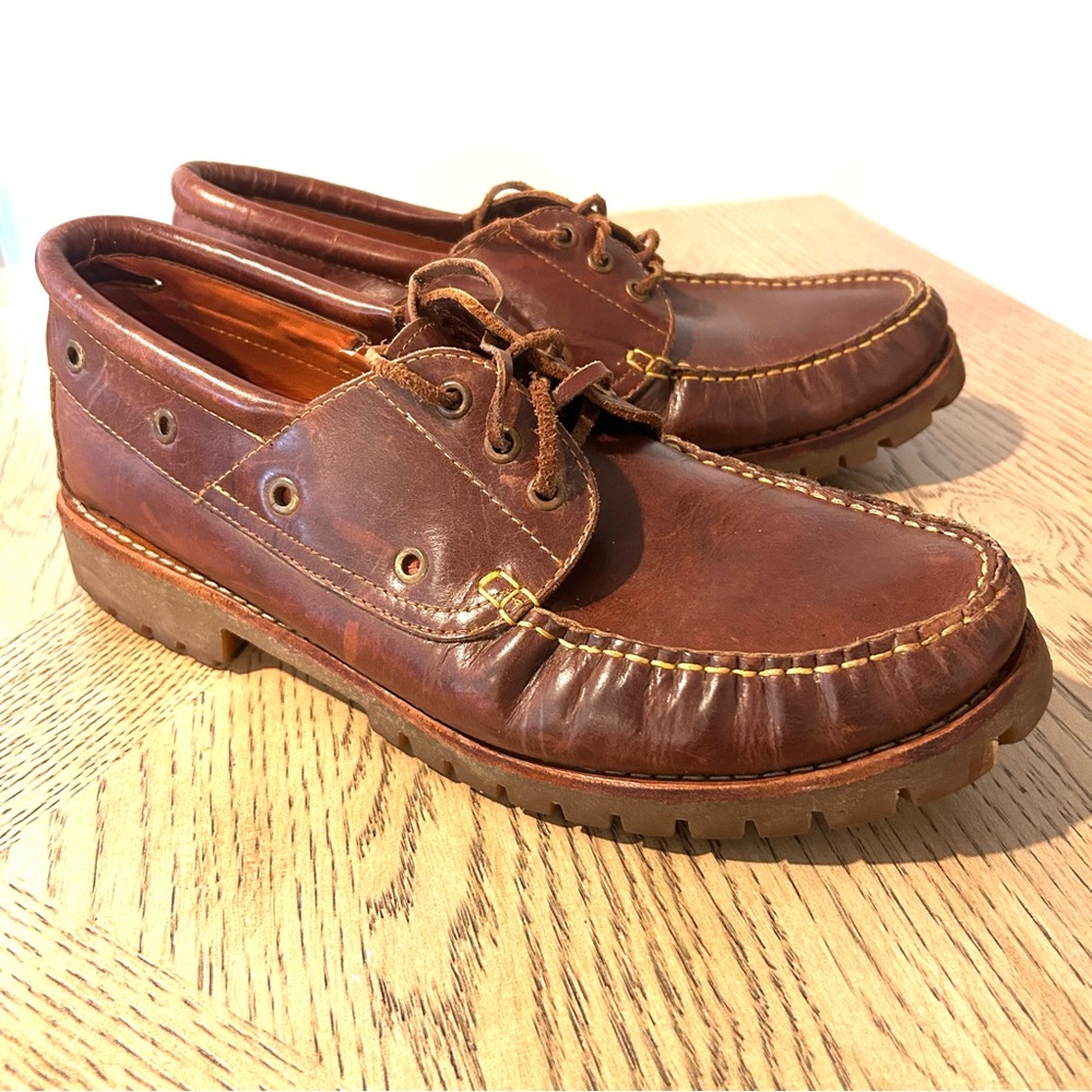 Samuel Windsor Casual Brown Leather Lace Up Shoes Men Handmade Size 11